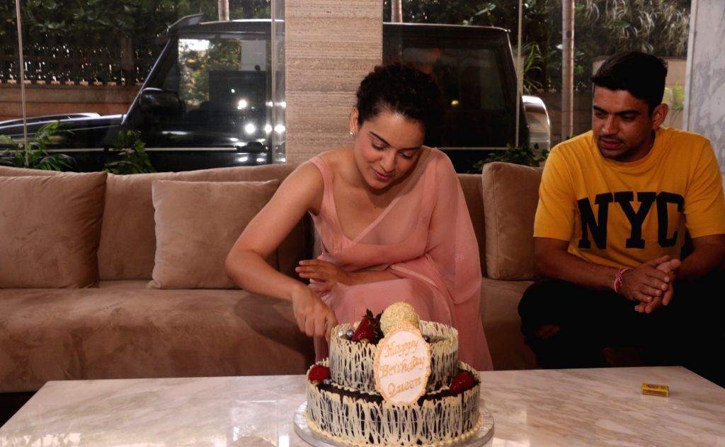 INDIAN ACTRESS KANGANA RANAUT DURING HER BIRTHDAY CELEBRATION